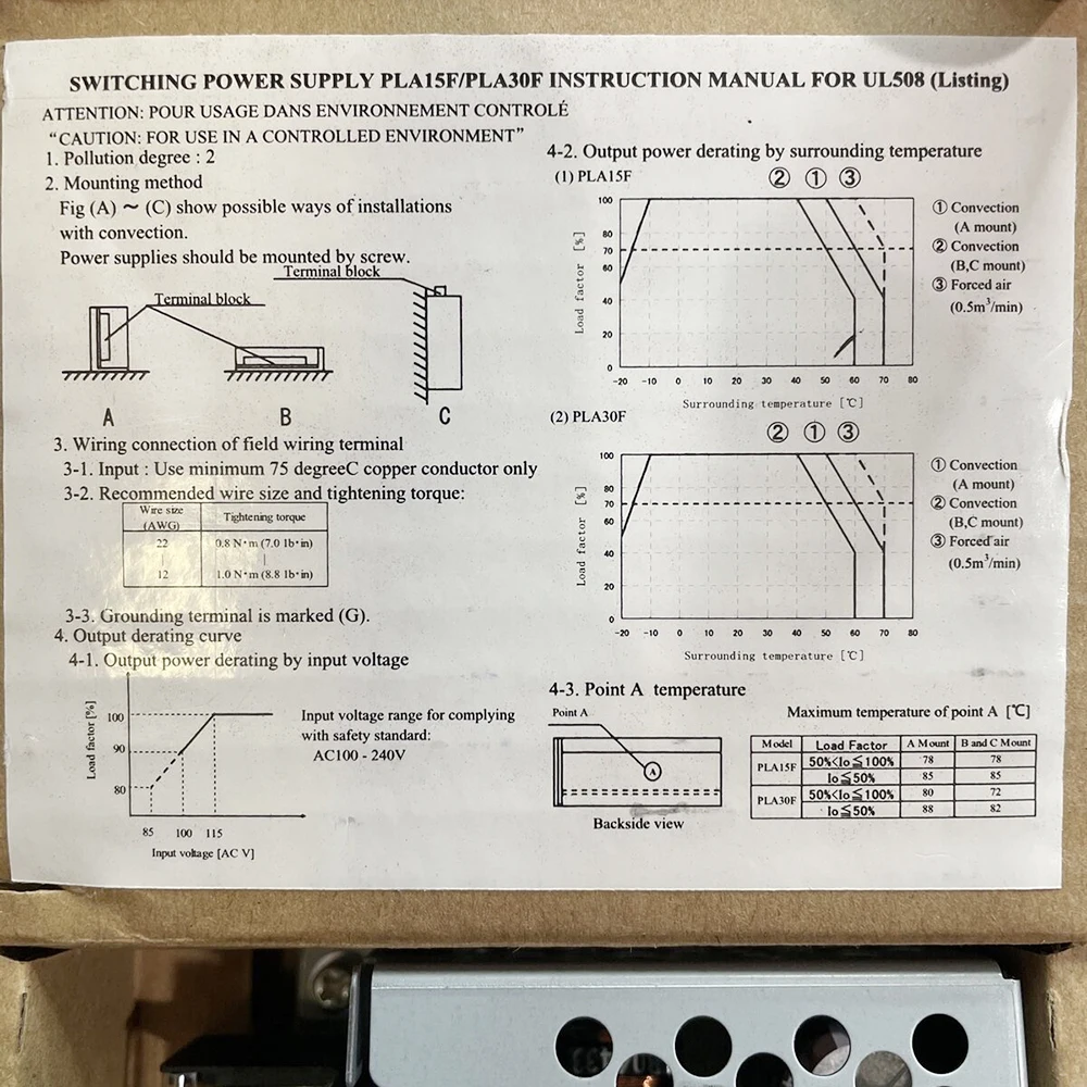 PLA15F-24 15W ENTRADA AC100-240V 50-60Hz 0.4A SALIDA 24V 0.7A para fuente de alimentación del interruptor del elevador COSEL - imagen 4