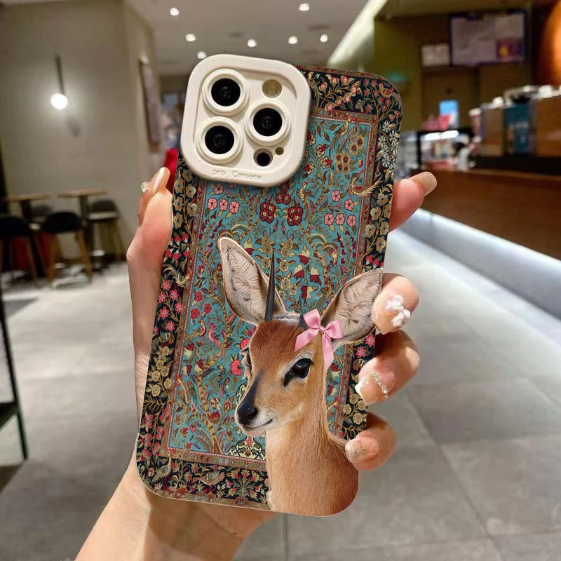 Funda de teléfono con estampado de ciervo Retro azul americano para Samsung Galaxy S25 FE S24 S23 Ultra S22 Plus A16 A26 A25 A36 A56 A55 A54 A53 - imagen 2