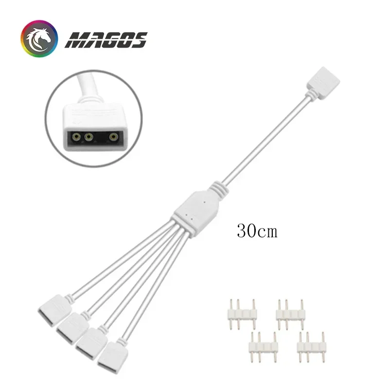 Divisor de sincronización RGB de placa base, Cable de extensión de concentrador de sincronización ARGB de 5V y 3 pines, divisor ARGB de ventilador de chasis de 1 a 2/3/4 para ASUS MSI GIGABYTE - imagen 3