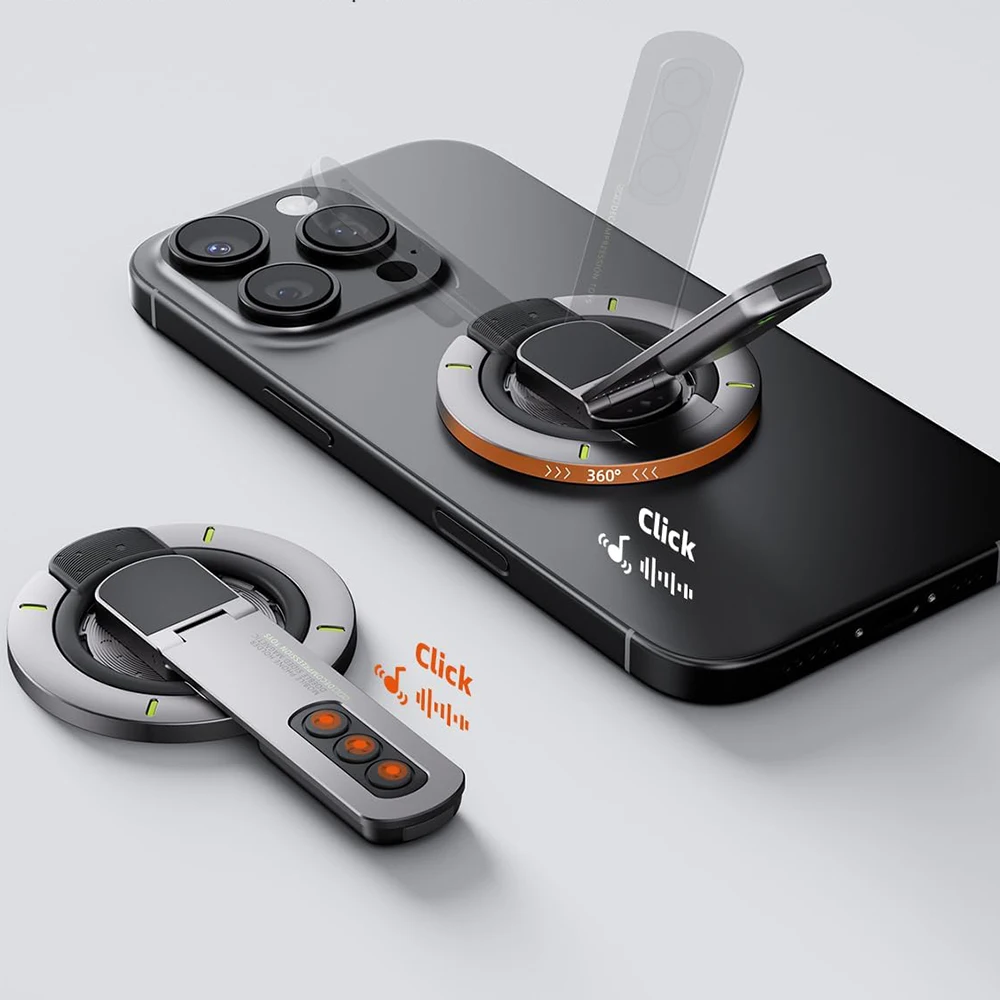 360 ° Soporte de teléfono magnético de doble cara con rotación para MagSafe, soporte de agarre para teléfono, soporte de anillo de dedo 3 en 1 para iPhone 17 16 15 14 13 - imagen 2