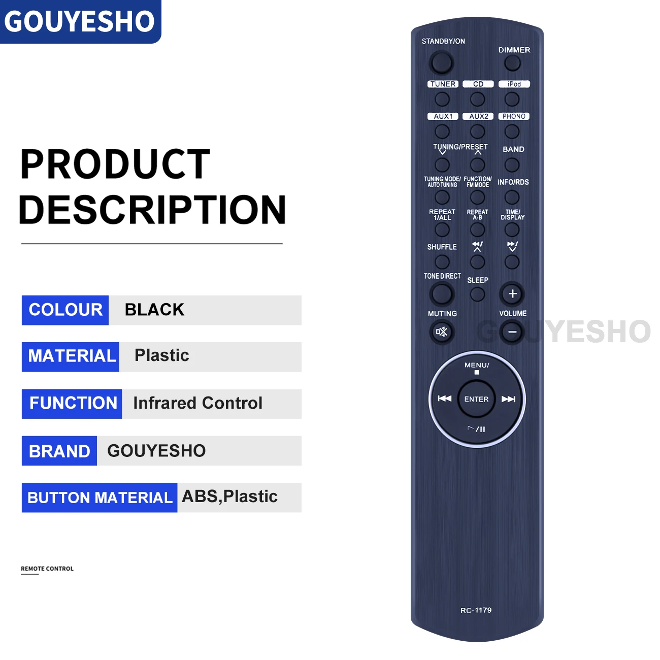 Nuevo mando a distancia adecuado para Teac, RC-1179, CR-H500, AV, reproductor de sistema de Audio - imagen 5