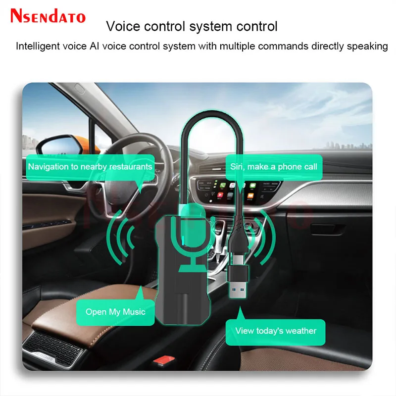 Adaptador Dongle inalámbrico para Carplay, USB tipo C, Plug & Play, con cable a inalámbrico, para iPhone y coche - imagen 4