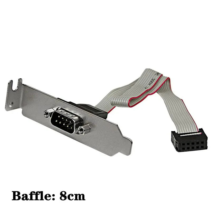 28 cm RS232 Serial D-Sub DB9 9 pines macho a IDC Cable de cinta hembra de 10 pines media altura soporte de altura completa - imagen 5