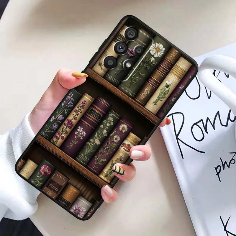 Funda de diseño artístico de estantería para Samsung Galaxy A30 A31 A32 A33 A35 A36 A40 A41 A42 A50 A51 A52 A53 funda de teléfono negra - imagen 4