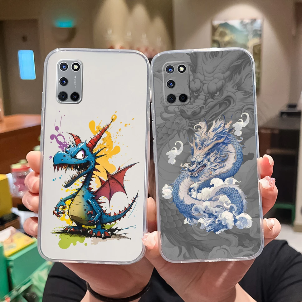 Para Oppo A52 A72 A92 A92S funda de teléfono encantador Panda dibujos animados transparente suave delgada TPU carcasa de silicona para OppoA 52 A72 A 92s parachoques - imagen 3