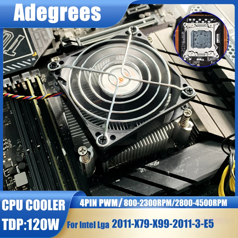 Enfriador de aire de CPU 4PIN PWM TDP 120W 80MM X99 procesador enfriador PC ventilador de refrigeración del radiador para Intel 2011 X79 X99 E5 2011-3 Ventilador - imagen 2
