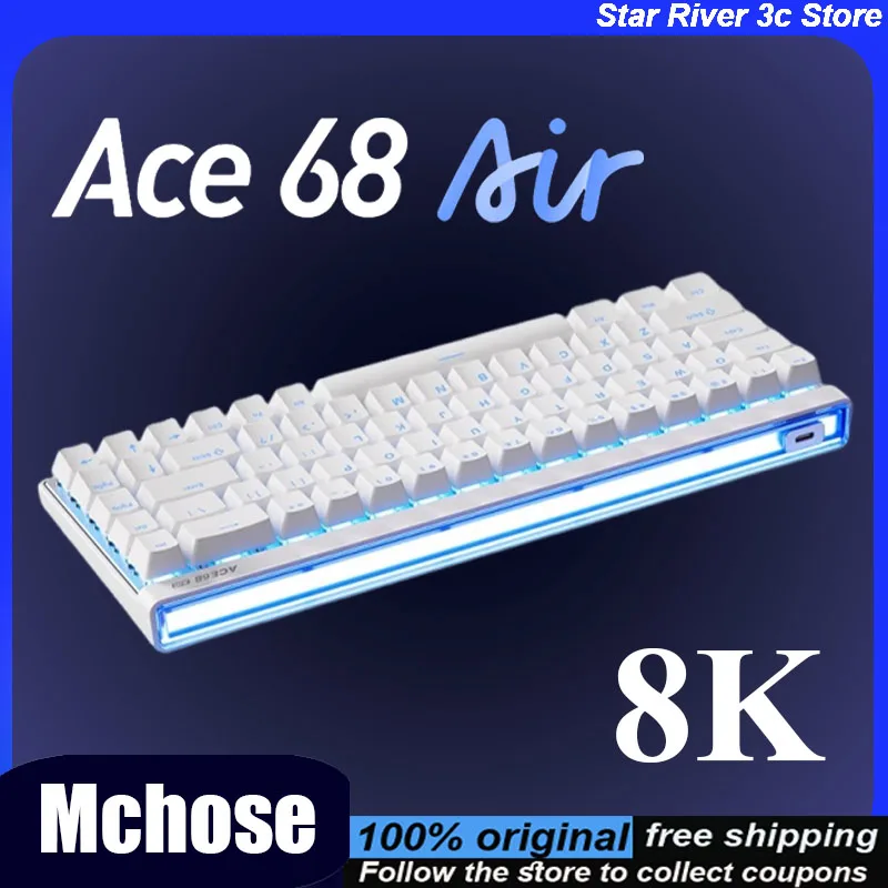 MCHOSE Ace68 teclado magnético de aire 8K tasa de orolling Ace68air Kailh interruptor de Dios magnético baja latencia RT0.01mm teclado de jugador personalizado