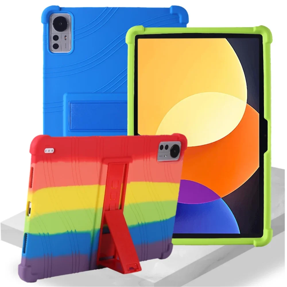 Funda para tableta Xiaomi Pad 5 Pro de 12,4 pulgadas 2022, carcasa protectora con ángulo ajustable de silicona suave