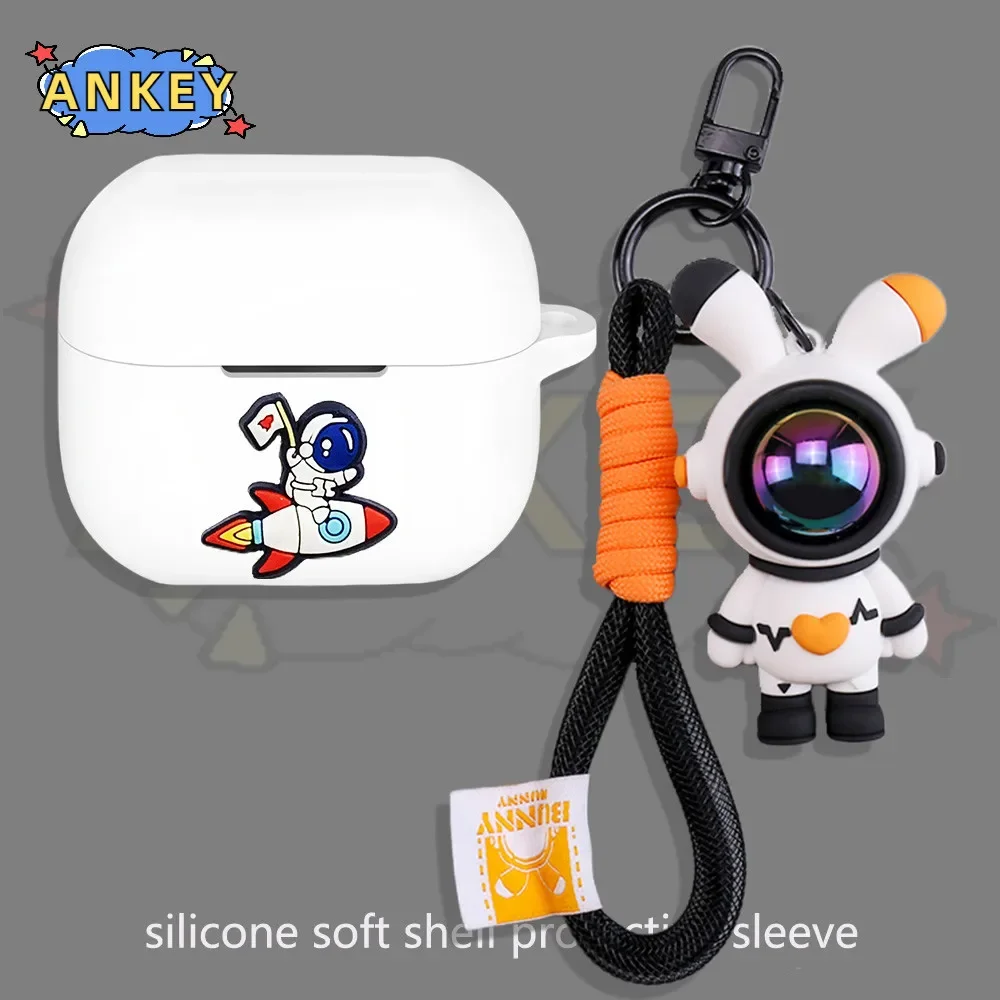 Funda de silicona para Apple Airpods 4, carcasa protectora suave con colgante para auriculares, monstruo de dibujos animados