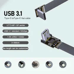 Cable Extensión USB-C Plano 90° FPV – 10Gbps Macho a Hembra