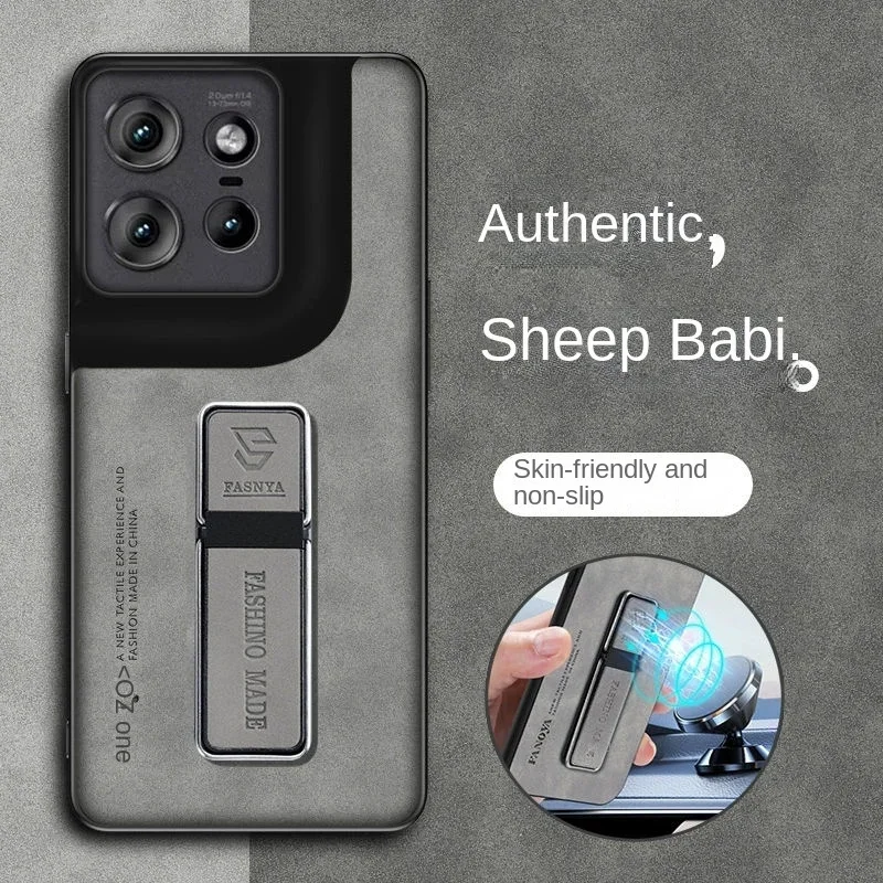 Para motorola moto Edge 50 ultra 50 pro 50 fusion X50 Ultra g75 g45 piel de oveja cuero a prueba de golpes soporte de silicona funda