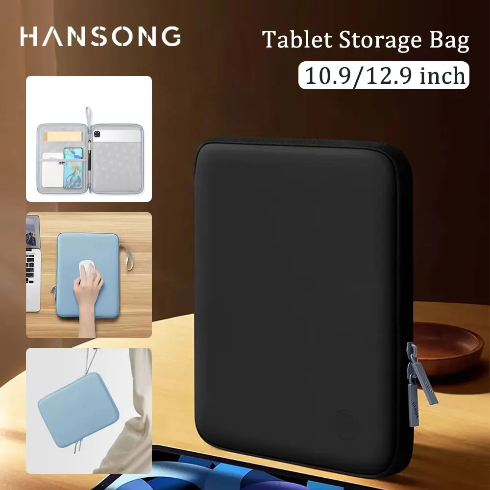 Funda para tableta de 7,9-12,9 pulgadas, funda para iPad Pro, Samsung, Xiaomi, Lenovo, funda, bolsa a prueba de golpes, múltiples bolsillos