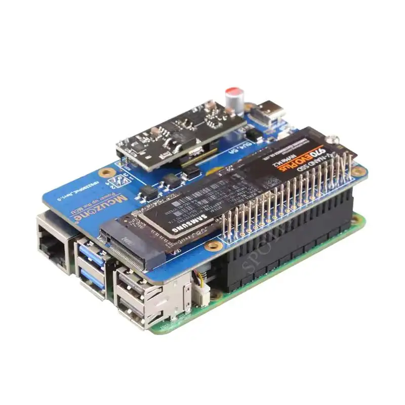 MPS2280 POE Raspberry Pi 5 PCIe a M.2 NVMe SSD Placa adaptadora HAT Pi5 2280/2242/2230