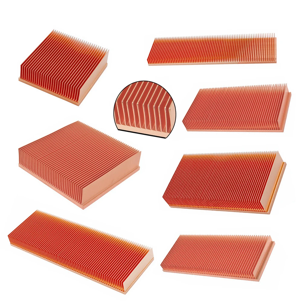 Disipador de calor de cobre rojo, radiador de aleta raspado, varios tamaños, radiador de cobre DIY para Chips electrónicos Raspberry Pi, LED, impresoras 3D - imagen 5