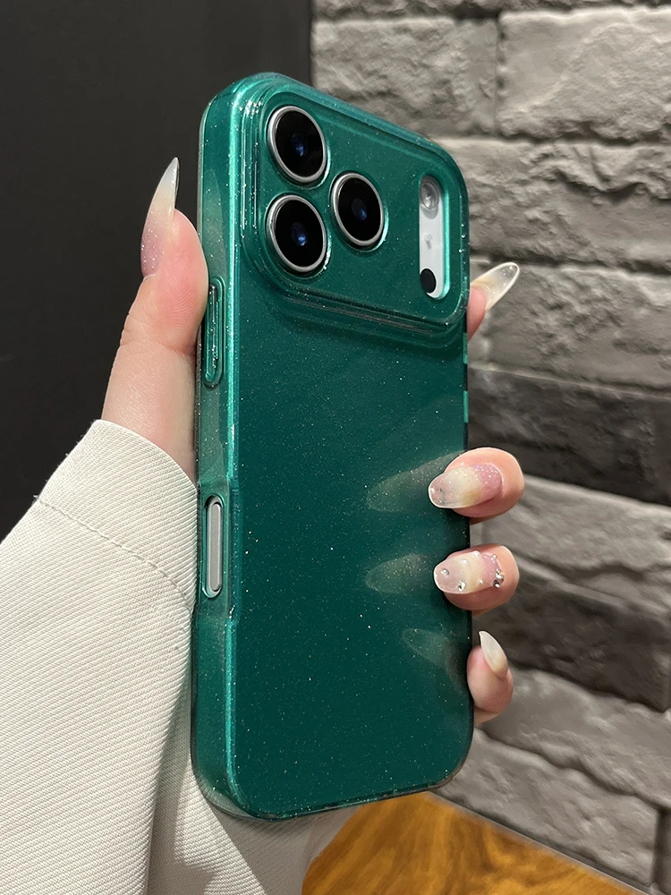 Popular funda de teléfono de TPU con estrellas brillantes de color verde oscuro para iPhone 17 16 Pro Max Air 15 14 Plus 13 12 11 16e XS Max XR X - imagen 3