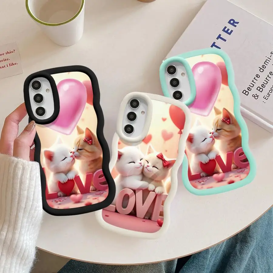 Funda para Samsung Galaxy A11 A33 A35 A14 A15 A36 A26 A34 A12 A16 A21s A13 funda de teléfono suave dulce gato