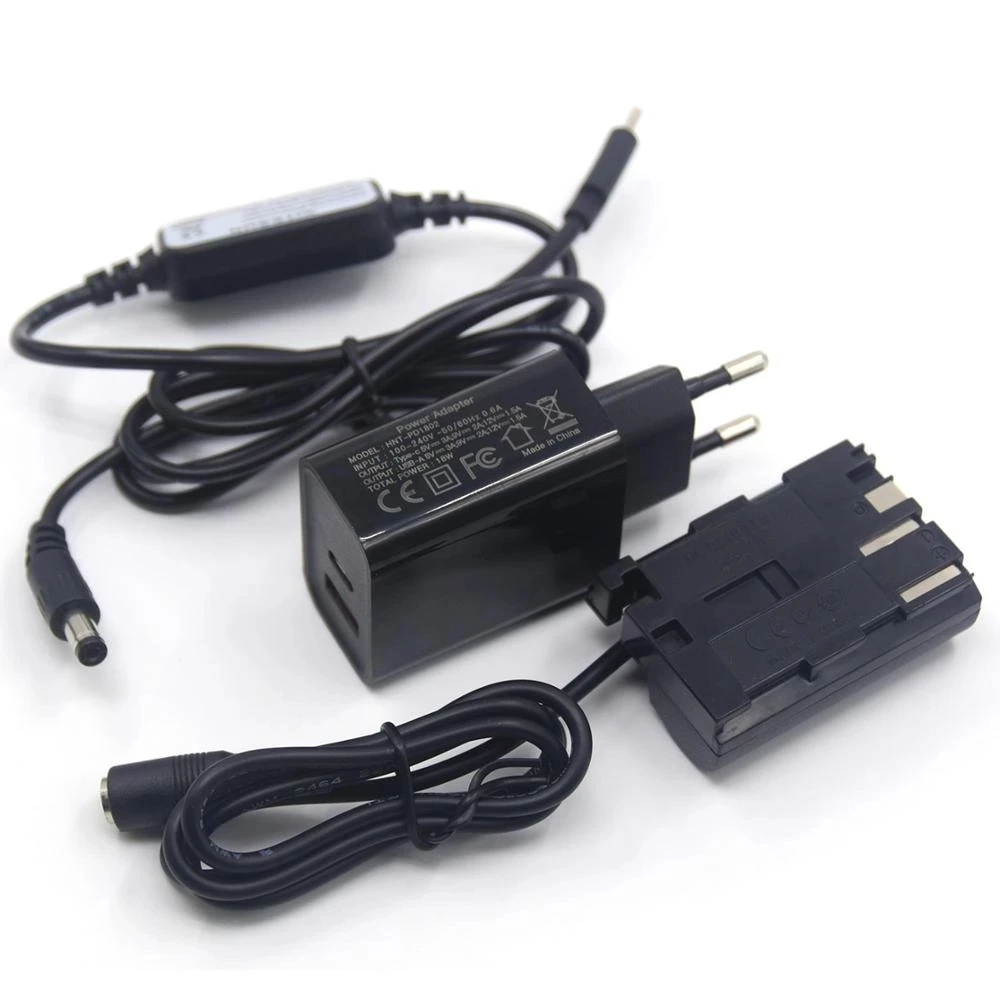 Batería simulada de DR-E2 DR-400, BP-511, Cable USB tipo C, cargador PD, adaptador para Canon EOS 20D, 30D, 40D, 5D, 50D, D30, D60 - imagen 3