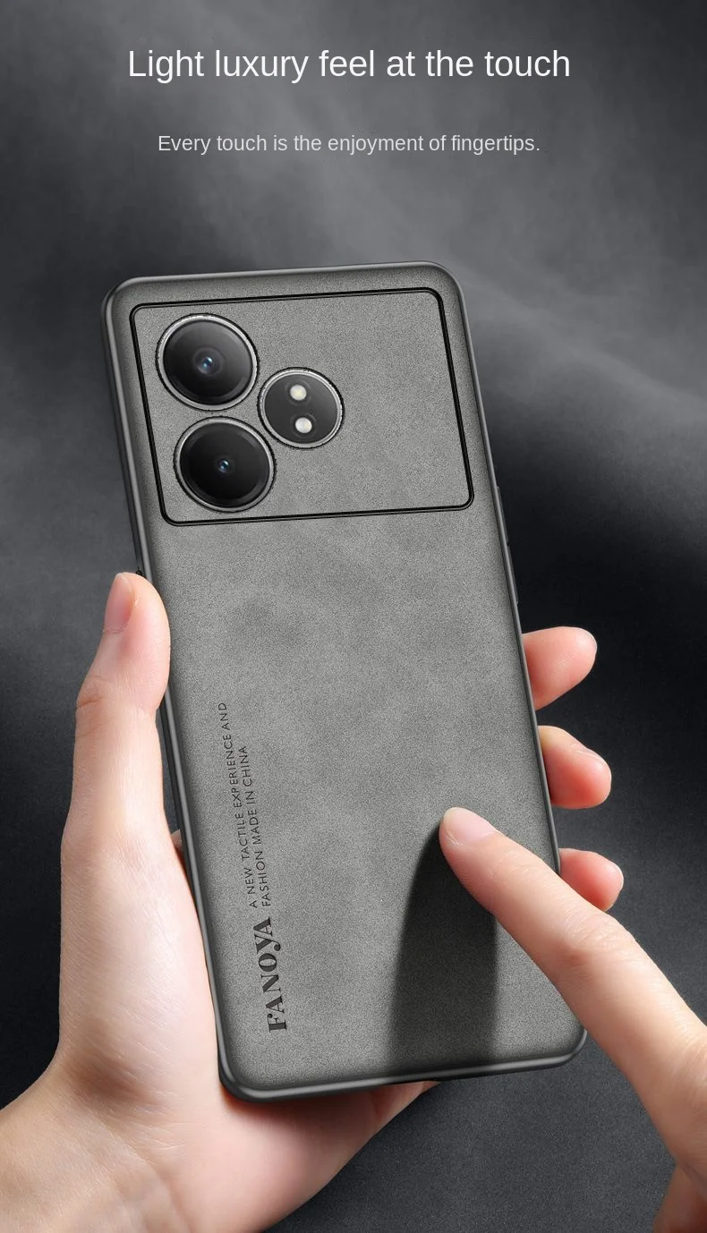 Funda de piel sintética suave para OPPO Realme GT 6 6T, carcasa de teléfono con cubierta trasera protectora magnética para OPPO Realme GT Neo 6 6Se - imagen 3