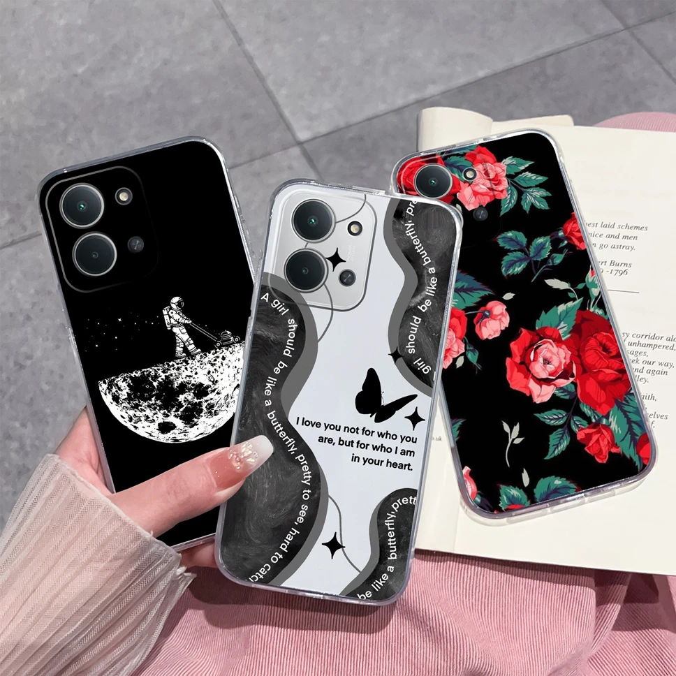 Para Redmi 15C / Poco C85 4G Funda con diseños de flores degradados Funda de teléfono de silicona TPU transparente suave para Redmi15C Poco C 85 contraportada - imagen 5