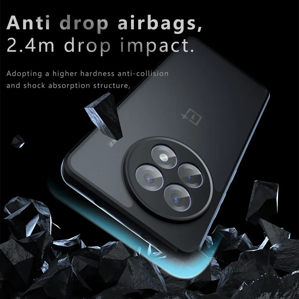 Para OnePlus Ace 5 Pro, 5 Funda Mate ELVEV Sensación de Piel PC Dura Transparente + Carcasa Trasera Protectora de TPU - imagen 5