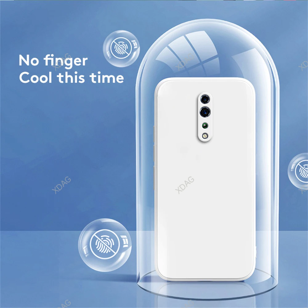 Carcasa trasera para OPPO Reno Z RenoZ 6,4 "PCDM10 CPH1979 a prueba de golpes Simple cuadrado silicona líquida Original funda para teléfono móvil - imagen 2