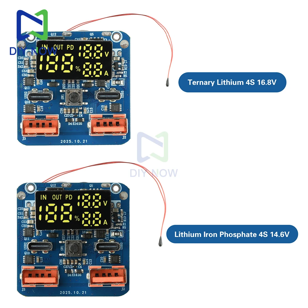 Módulo de protección del cargador de batería de litio 4S PD100W 20V 5A circuito Buck-Boost de carga rápida bidireccional para bancos de energía - imagen 3