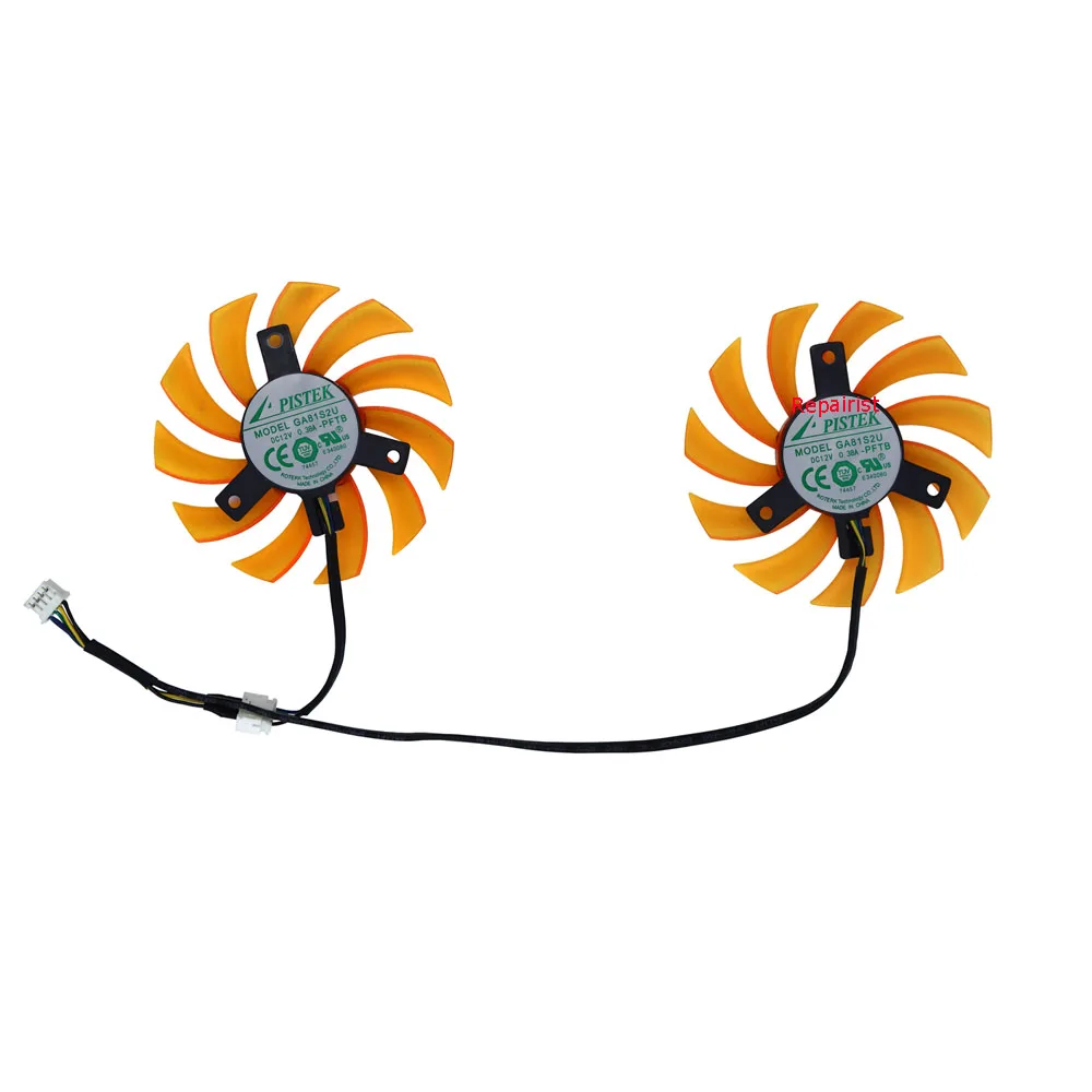 Ventilador de refrigeración de vídeo,para ZOTAC GTX 660 2GD5,para ZOTAC GTX960 2gb, 75mm de diámetro, GA81S2U,PLD08010S12HH, Juego de 2 unidades - imagen 2