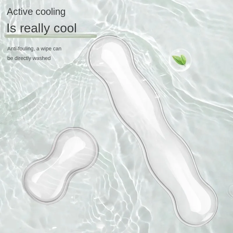 Alfombrilla para ratón con reposamuñecas, reposapiés para teclado, consola de juegos de escritorio transparente de silicona antideslizante para oficina, reposamuñecas para ratón - imagen 3