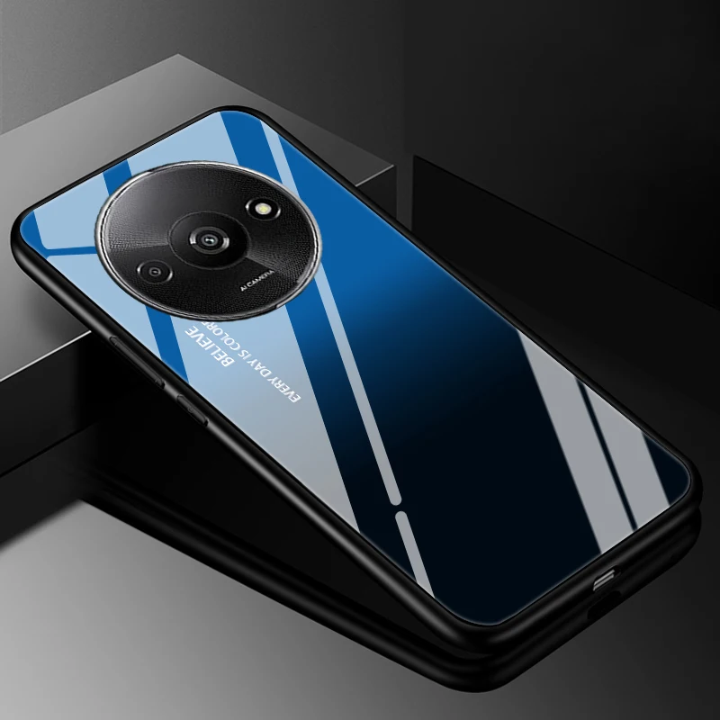 Funda dura de vidrio templado para Xiaomi Redmi A3, Funda de mármol, Coque para Xiaomi Redmi A3 2024, carcasas de teléfono, Funda RedmiA3 - imagen 5