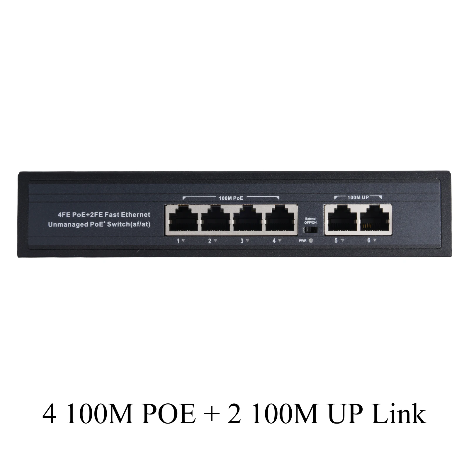 1 Uds. Conmutador POE estándar de 10/100Mbps 4 puertos + 2 puertos de enlace ascendente interruptor Ethernet protección contra rayos para cámara IP AP inalámbrico negro - imagen 5