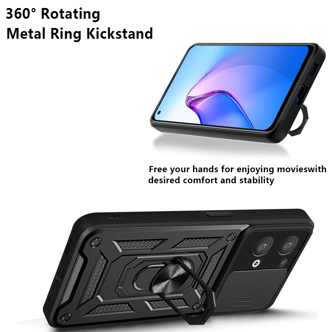 Funda de teléfono con protección de lente magnética, cubierta para OPPO A15, A16S, A17, A55, A54, A52, A32, A33, A78, A56, A57, A58, A74, A76, A78, A94, Realme, 8i - imagen 5