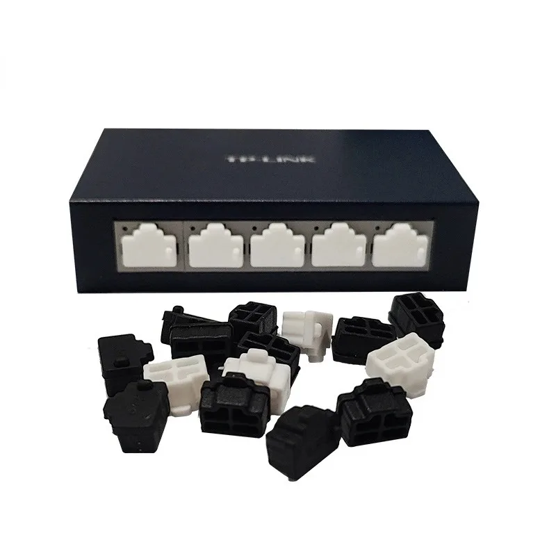 Puerto de red RJ45, enchufe antipolvo, interfaz de Cable LAN, enrutador, interruptor de computadora, tapón de sellado de silicona, tapones de goma