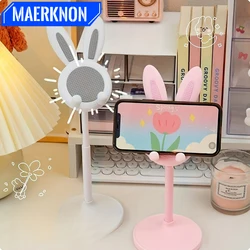 Soporte de sobremesa ajustable para móvil con diseño de conejo