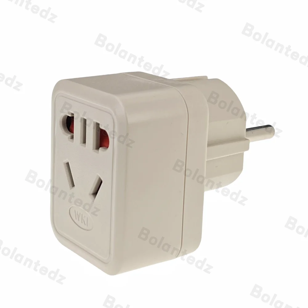 2 en 1 AUS AU UE EE. UU. a UE Schuko tipo F convertidor de enchufe de viaje redondo 2 pines Francia Polonia Bali Corea del Sur adaptador de enchufe de alimentación - imagen 3