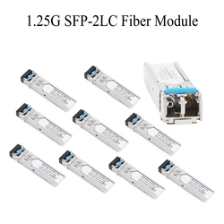 10 Uds 1310nm/1550nm 1,25G módulos Gigabit SFP 1000M modo único/modo múltiple 2 × LC fibra Compatible con interruptor Cisco Mikrotik