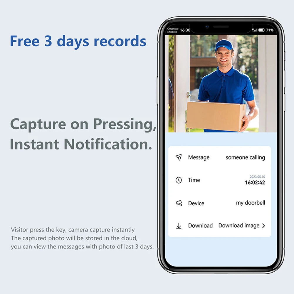 Timbre de vídeo inalámbrico WiFi, timbre Visual de visión nocturna IR, Audio bidireccional, timbre de puerta para el hogar, sistema de seguridad para el hogar - imagen 2