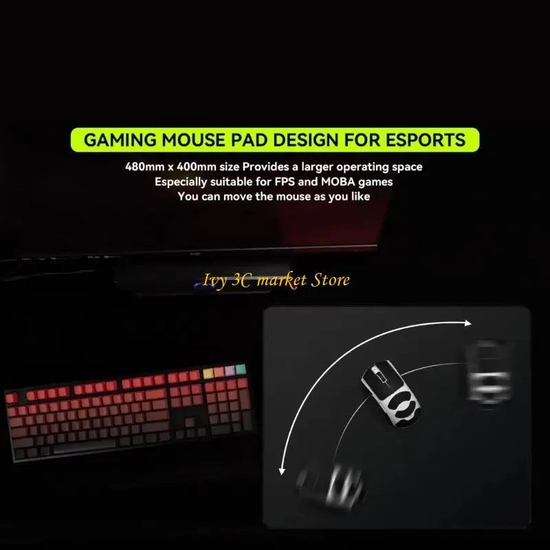 D7YC Gaming Mouse Pad gran tamaño Base para operaciones precisas y suaves Mousepad - imagen 4