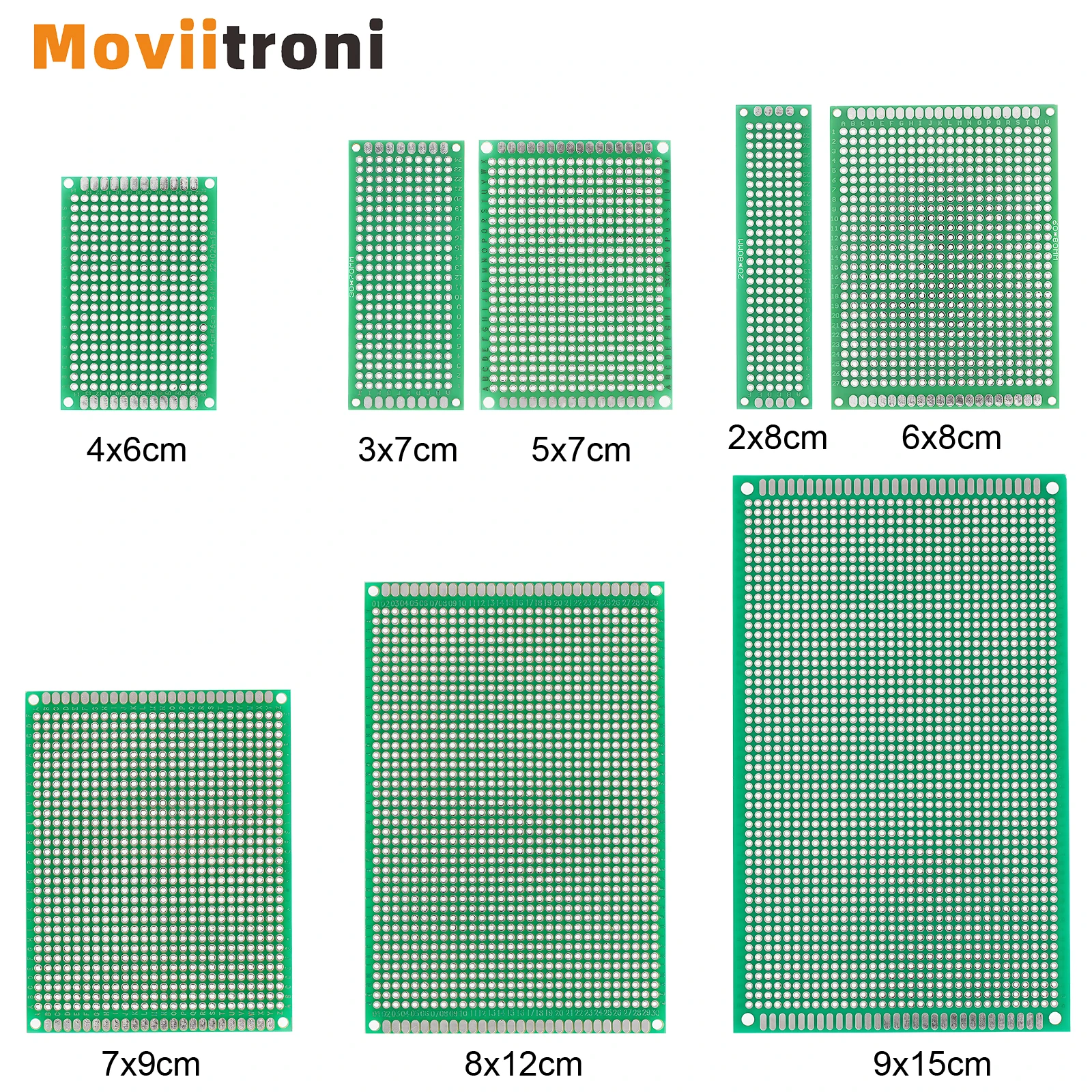2x8 3x7 4x6 5x7 6x8 7x9 8x12 9x15cm Kit de prototipo de placa PCB de doble cara para soldadura Diy circuito impreso Universal para Arduino