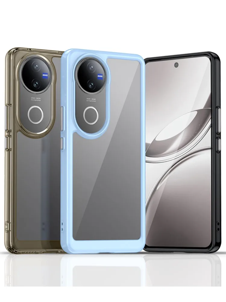 Para Vivo V50 funda transparente Vivo V50 funda Coque Fundas duro translúcido borde suave a prueba de golpes parachoques de teléfono para Vivo V50