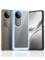Vivo V50 – Funda transparente antigolpes con bordes flexibles