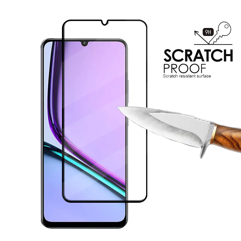 4 Uds para OPPO Realme Note 60 vidrio Realme Note 60 vidrio templado 9H cubierta protectora completa pegamento Protector de pantalla Realme Note 60 - imagen 4