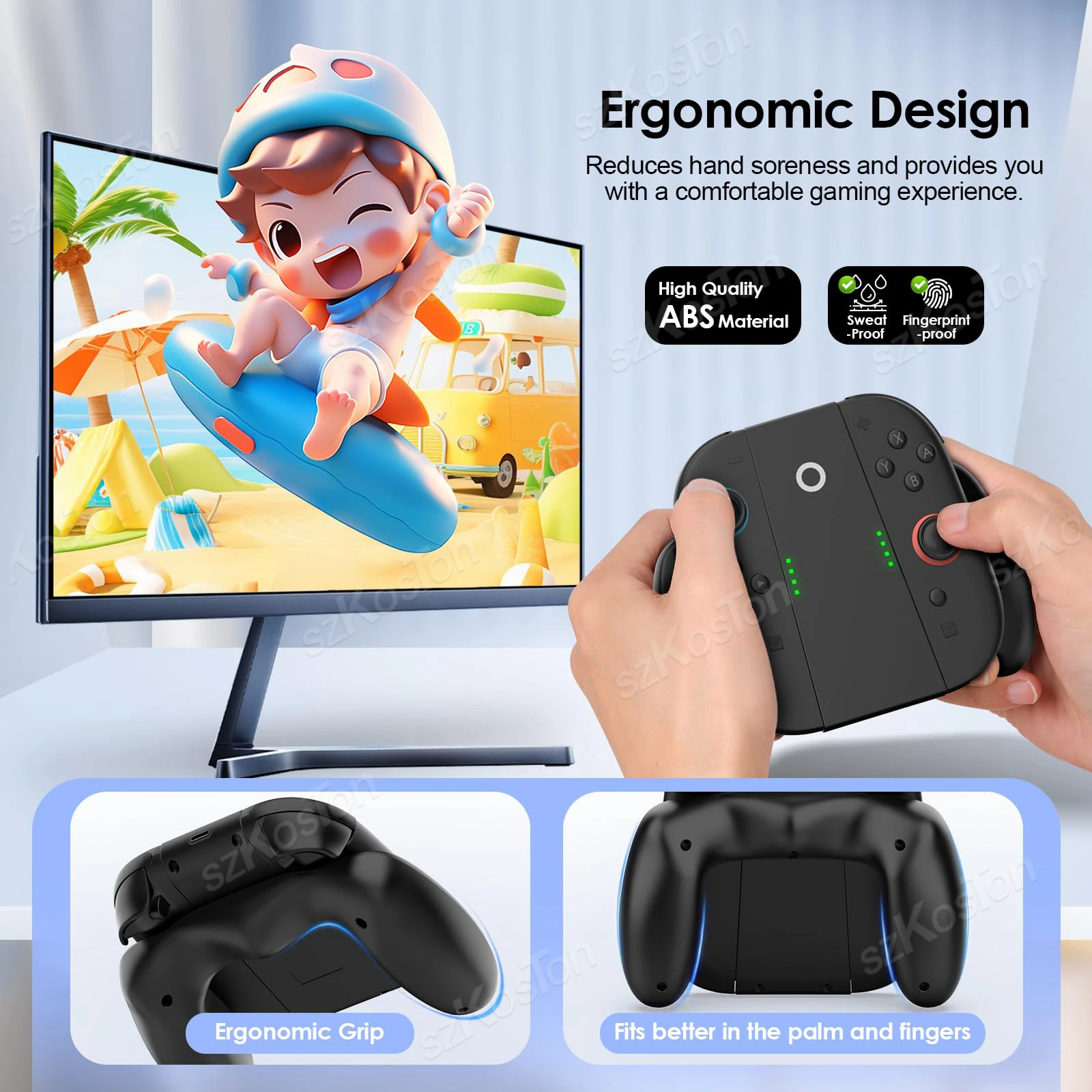 Agarre de carga magnético para controladores JoyCon Switch 2, diseño de comodidad mejorado, juego mientras el cargador para accesorios de juegos Switch 2 - imagen 5