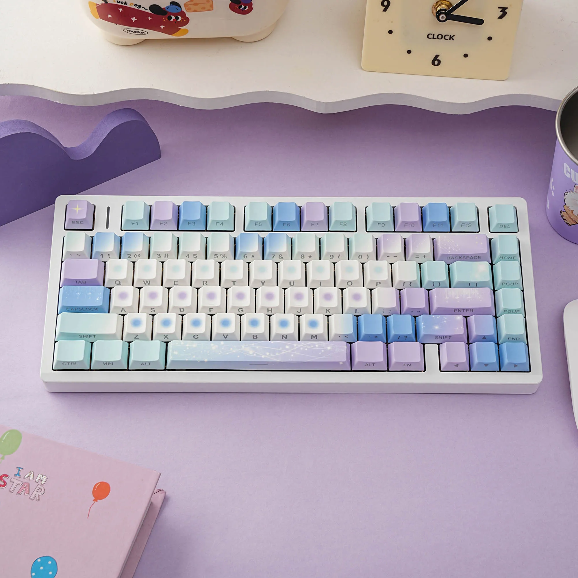 Teclas coreanas PBT Cherry perfil tinte subpersonalizado DIY luz a través de letras para interruptor Mx Teclado mecánico Wooting Hi98 Hi75 - imagen 2