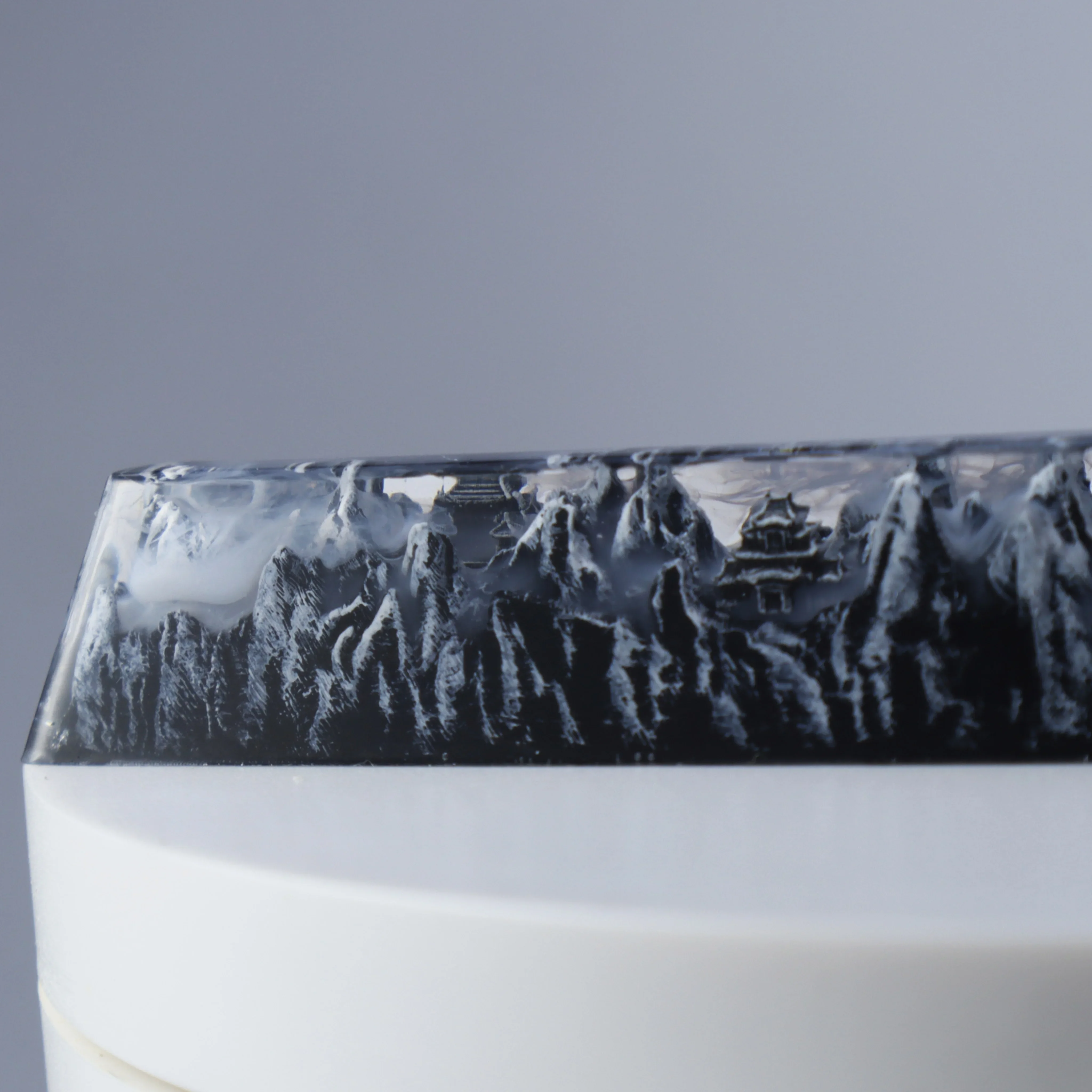 Teclas de teclado mecánico 6.25U, teclas de barra espacial de tinta de paisaje hechas a mano personalizadas, teclas de goteo de resina artesanal, regalo de cumpleaños - imagen 3