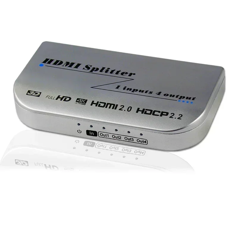 Divisor HDMI 4K 60hz 1X4 distribuidor de vídeo 3D HDMI2.0 Hdcp2.2 1 en 4 salidas adaptador convertidor de vídeo para PS4 DVD PC a Monitor de TV - imagen 4