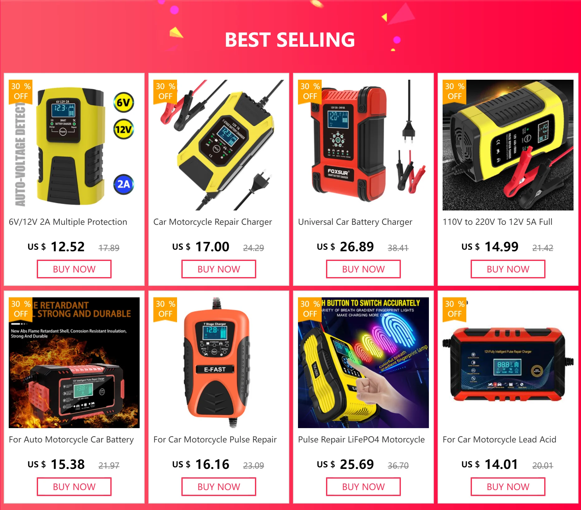 Cargador de batería de coche automático