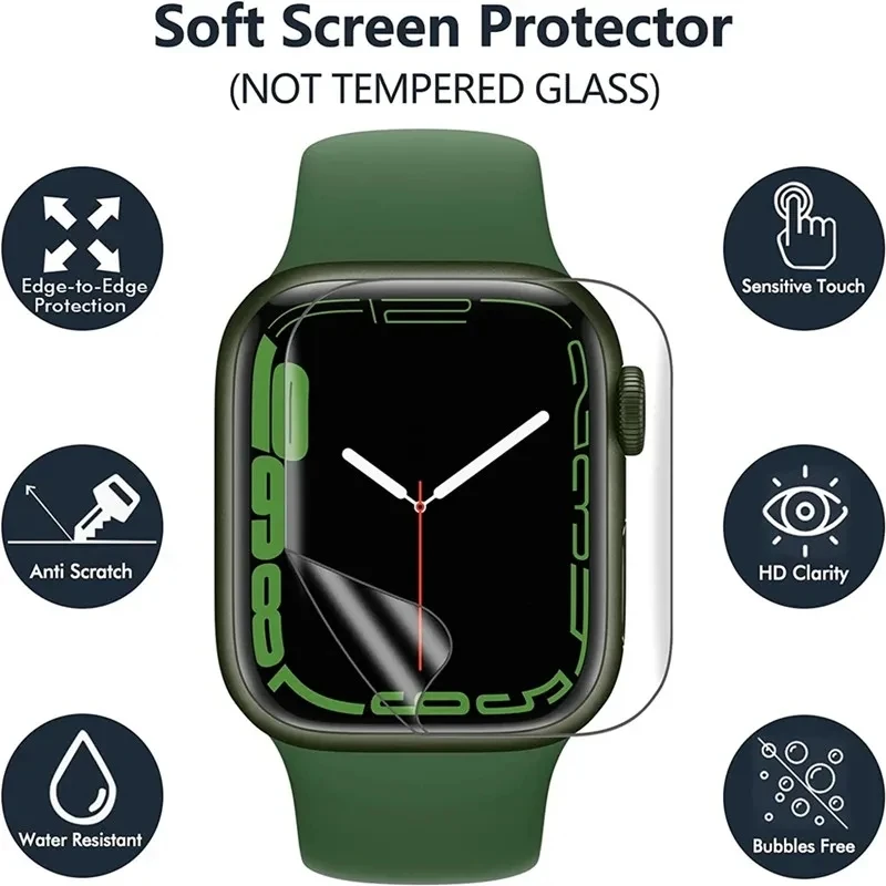 5 uds Protector de pantalla de película de hidrogel para Apple Watch 7 8 9 5 6 SE 3 2 1 Ultra 40MM 44MM 42MM 38MM IWatch 49MM 41MM 45MM - imagen 2