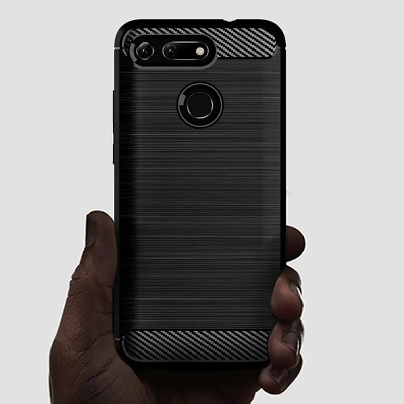 Funda de teléfono para Honor View 20, funda de fibra de carbono a prueba de golpes para honor v20 Huawey, funda protectora trasera completa, Fundas - imagen 2