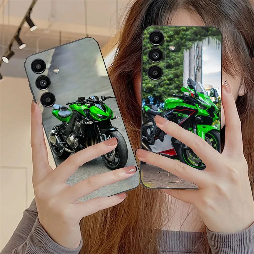 Funda de teléfono para coche K-Kawasakis para Samsung S24,S21,S22,S23,S30,Ultra,S20,Plus,Fe,Lite,Note,10,9,5G, funda suave negra