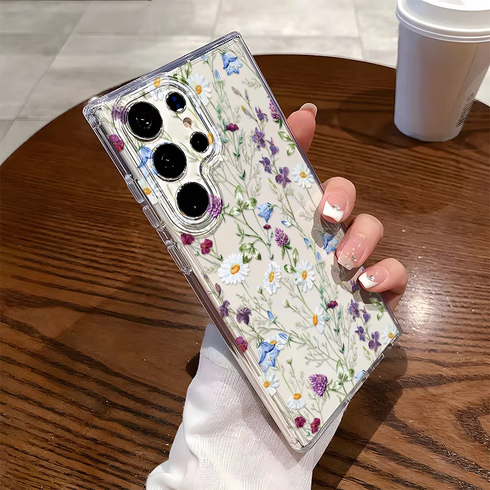 Funda de flor de primavera para Samsung A56 A55 5G A54 A53 A36 A35 A34 A33 A26 A16 A15 A06 A05 S25 S24 S23 S22 funda de TPU suave Ultra transparente - imagen 3